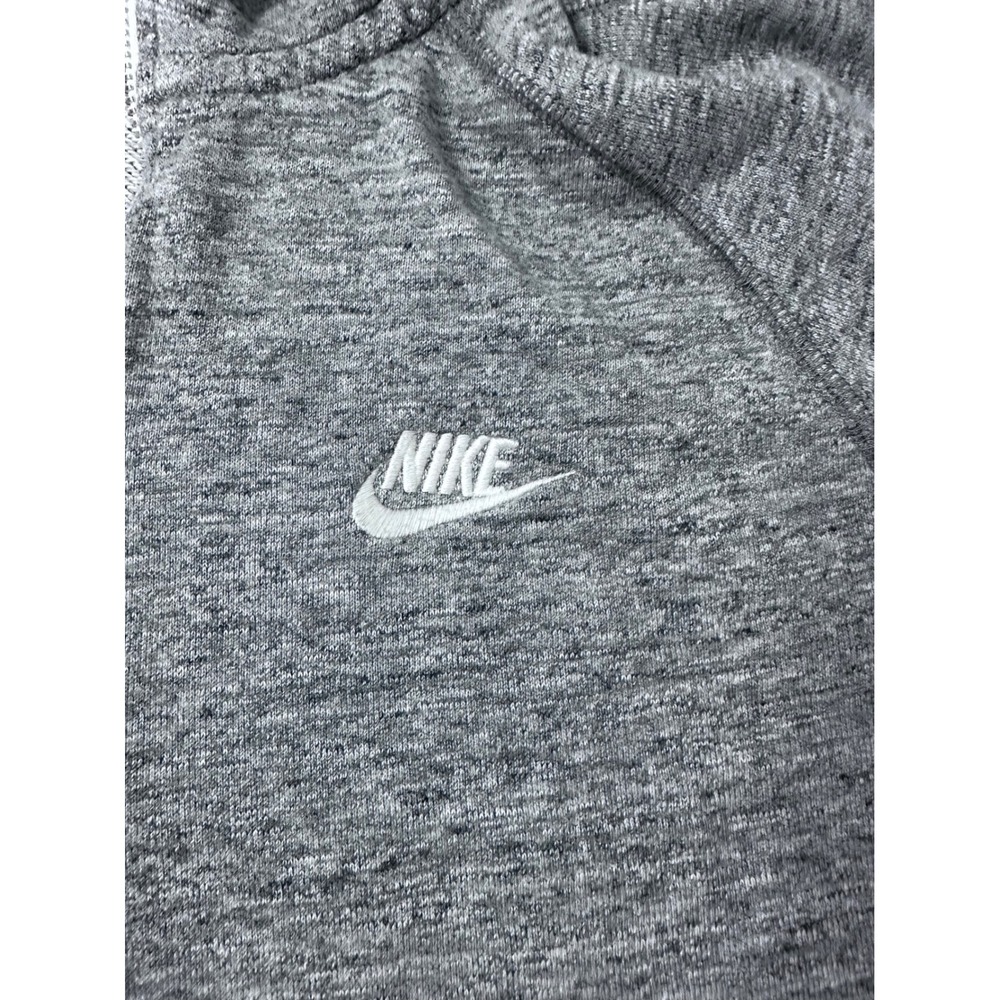 Nike Womens Large Gray Heather 1/4 Zip Hoodie Pullover Fleece Kangaroo Pocket